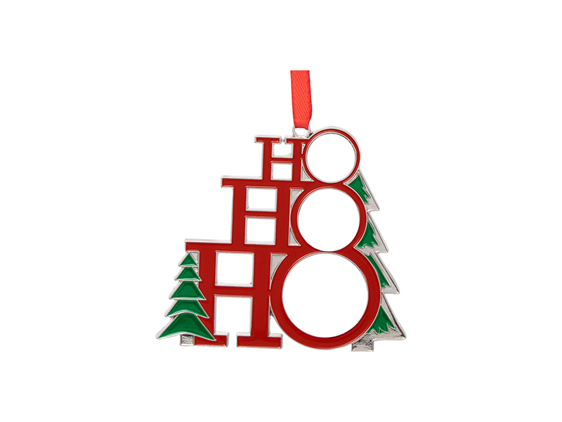 Tree Ornament - Ho, Ho, Ho,  - 3" Metal