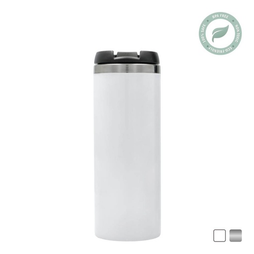 [SUBS1038] Thermos Travel Mug, Stainless Steel White 12.5oz